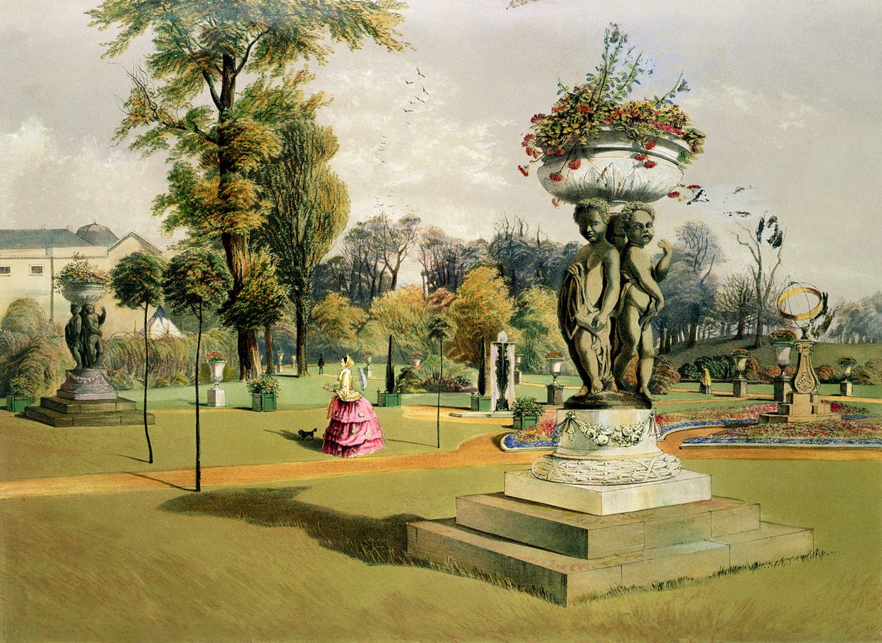 El jardín de la terraza, Abadía de Woburn de E. Adveno Brooke
