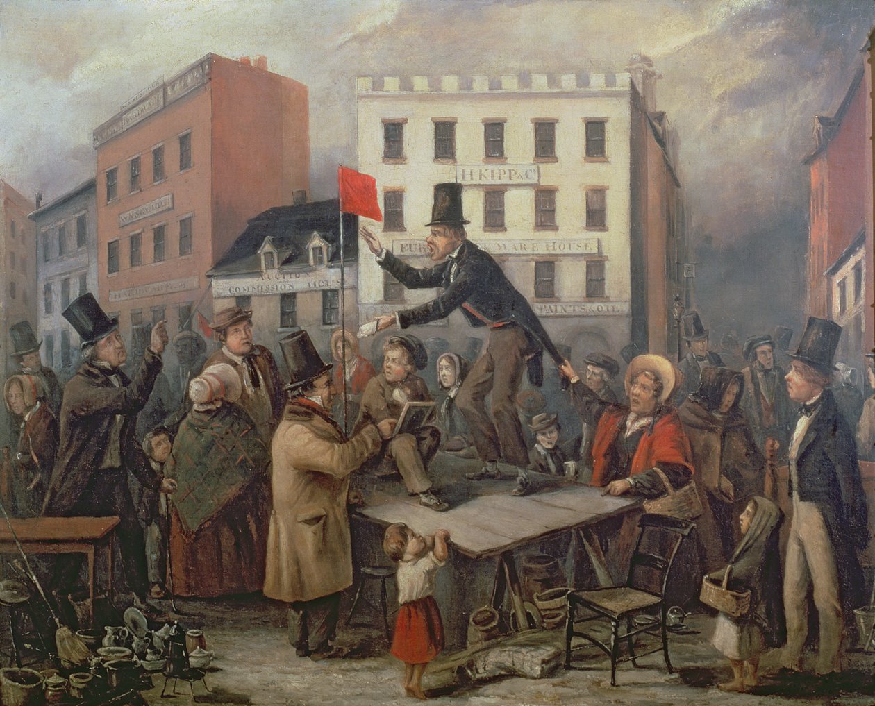 Subasta en Chatam Street, Nueva York, 1843 de E. Didier