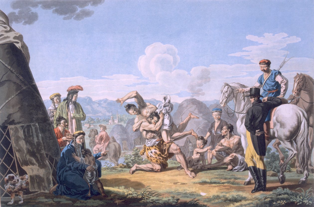 Kalmuks luchando, 1812-13 de E. Karnejeff
