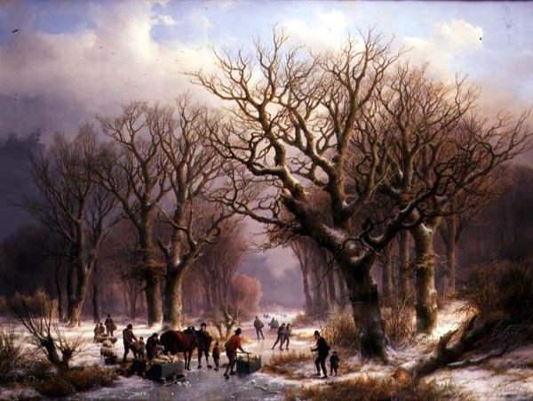 Un paisaje de invierno de E.J. and Klombeck J.B. Verboeckhoven