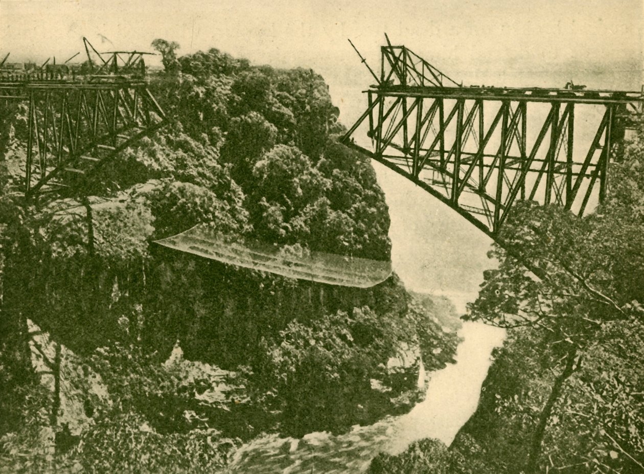 Construcción del Puente del Ferrocarril Zambesi, c1930 de ENA