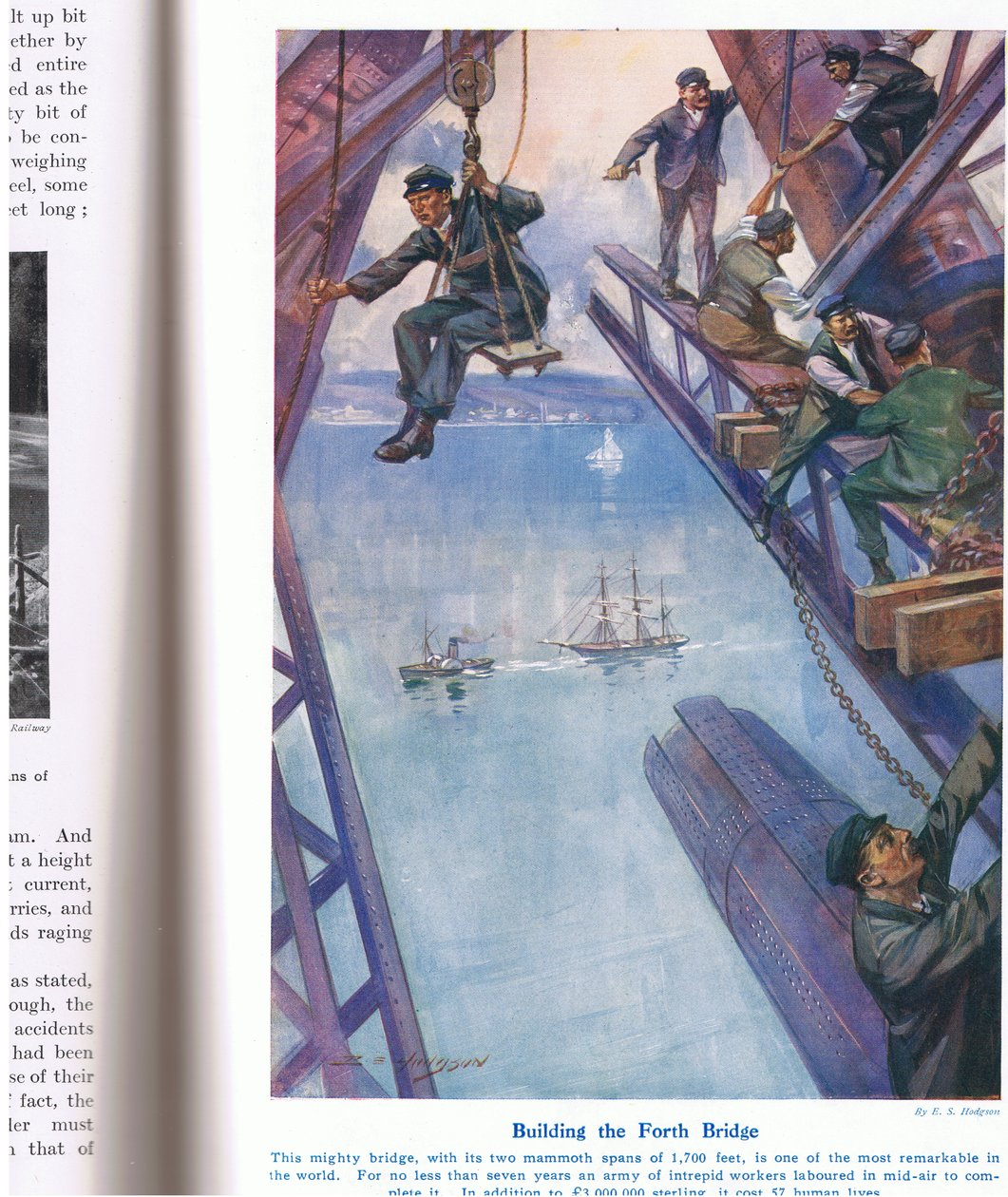 Construcción del Puente Forth, ilustración de 