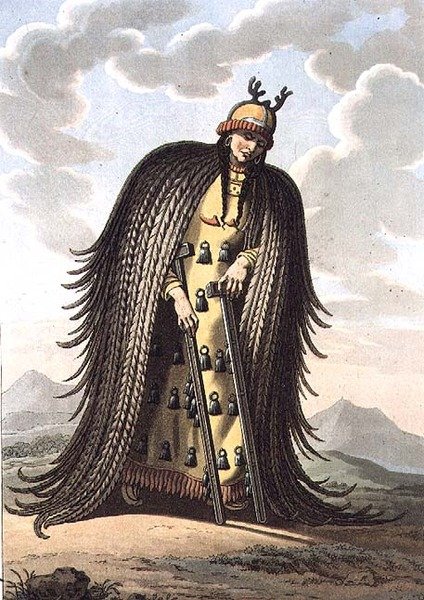Una hechicera de Tungusy, grabado por Gros de E. (after) Karnejeff