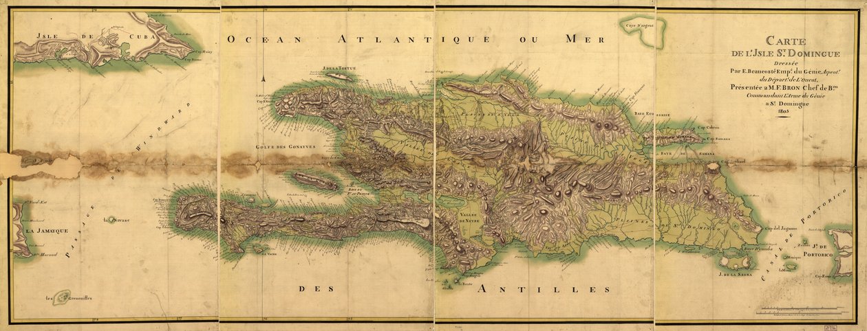 Mapa de la Isla de Santo Domingo de E. Beaucosté