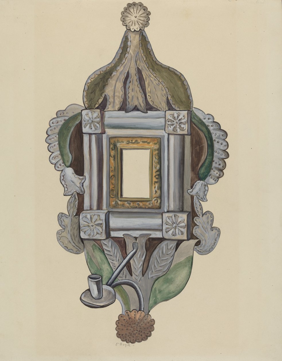 Candelabro con espejo, 1935-1942 de E. Boyd