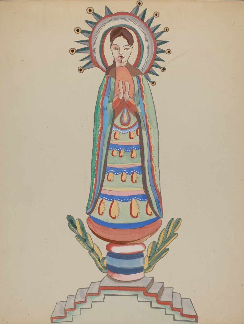 Nuevo México, Bulto, Figura de Madera Policromada de E. Boyd