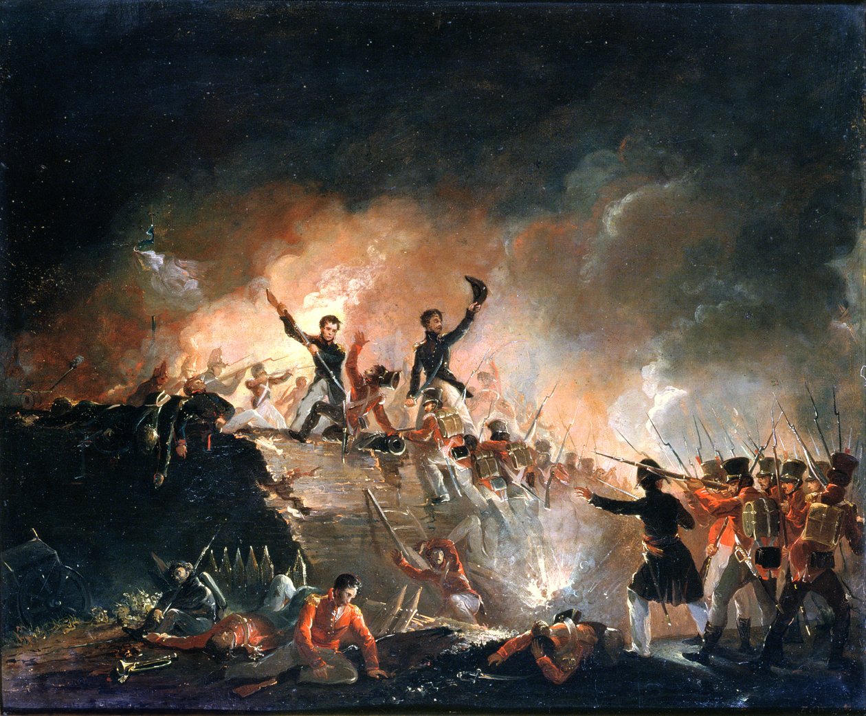 Repulsión de los Británicos en Fort Erie, 15 de agosto de 1814, 1840 de E. C. Watmough