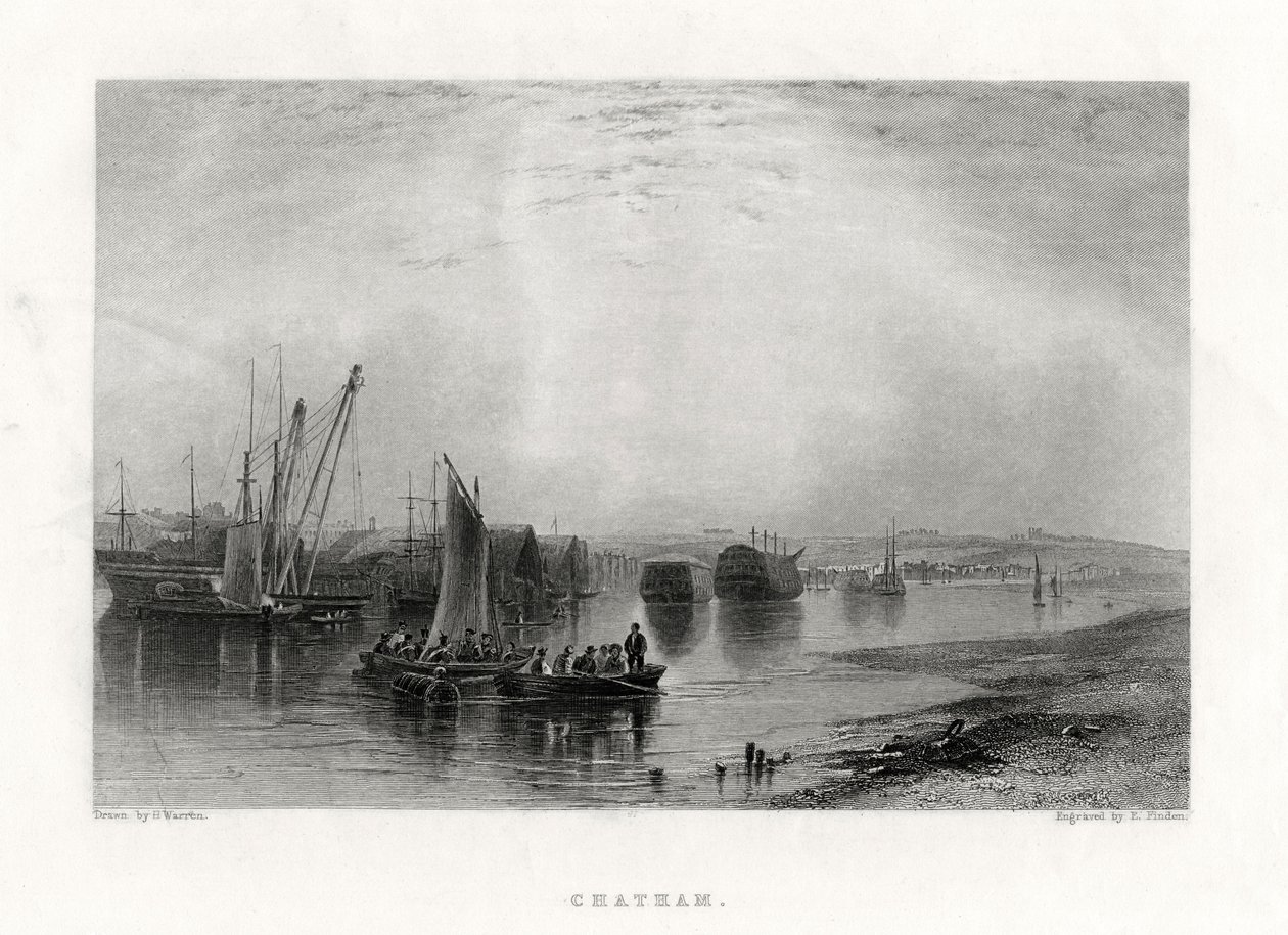 Chatham, Kent, 1860 de E. Finden