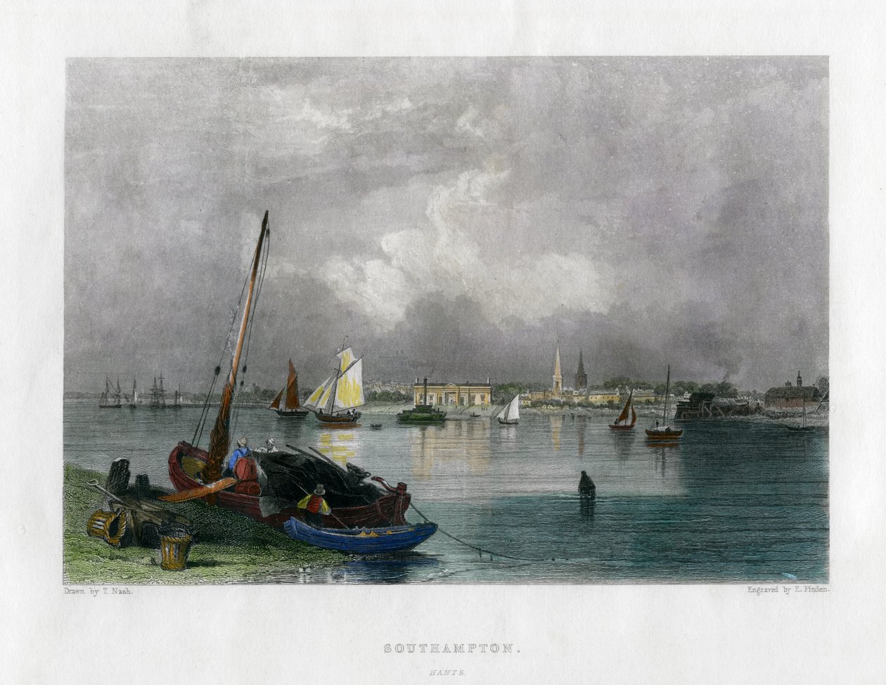 Southampton, Hampshire, siglo XIX de E. Finden
