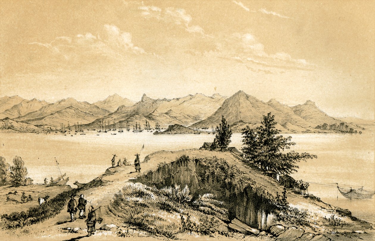 La bahía y la isla de Hong Kong, 1847 de E Gilks