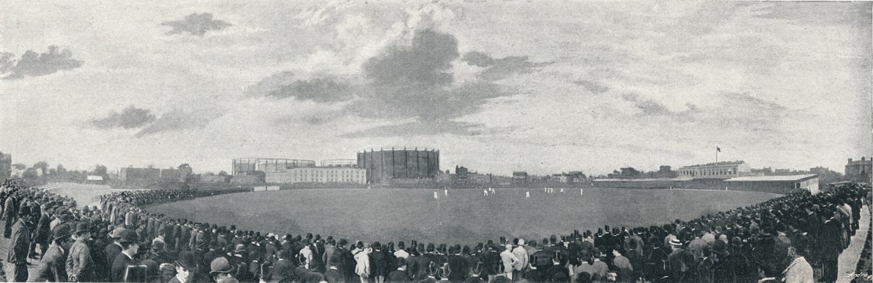 Partido de Cricket entre Surrey y Australianos en Kennington Oval de E Hawkins and Co