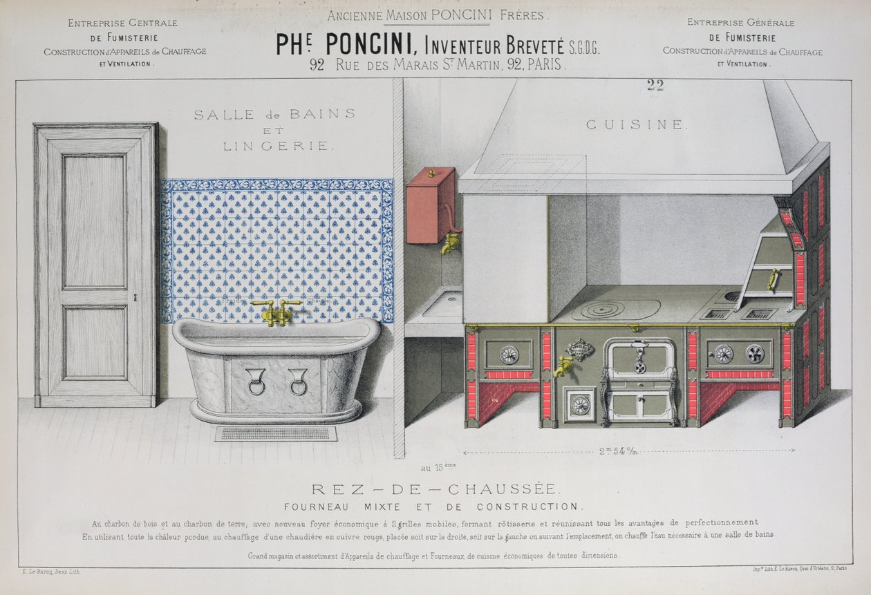 Diseños de cocina y baño, ilustración del catálogo 