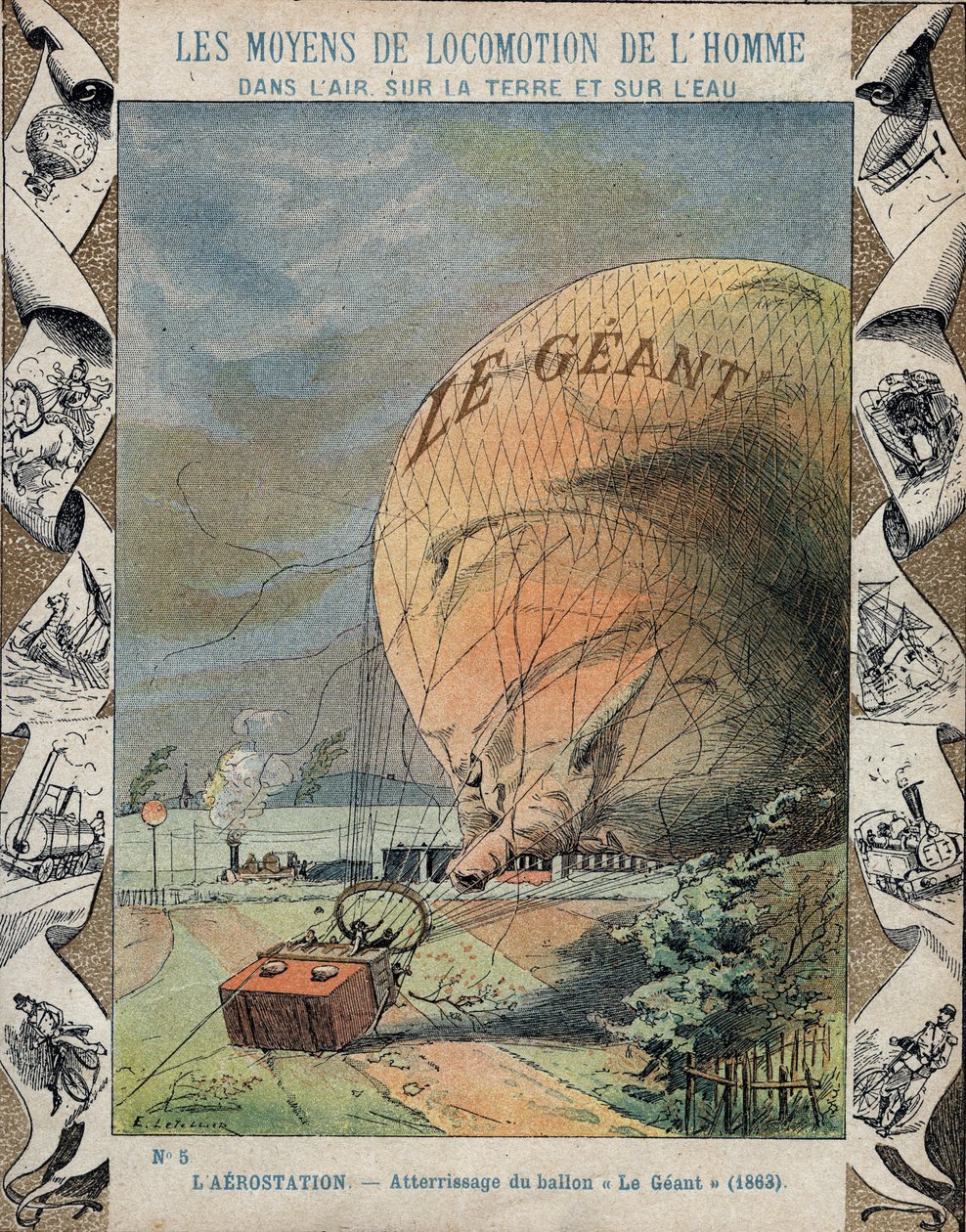 Caída del aerostato Le Giant cerca de Hannover - Octubre 1863 de E. Letellier
