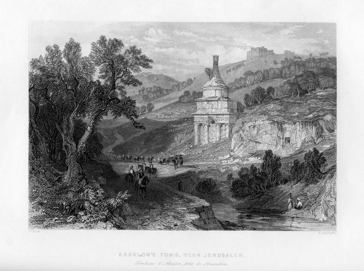 Tumba de Absalón, cerca de Jerusalén, Israel, 1841 de E. Redclyffe