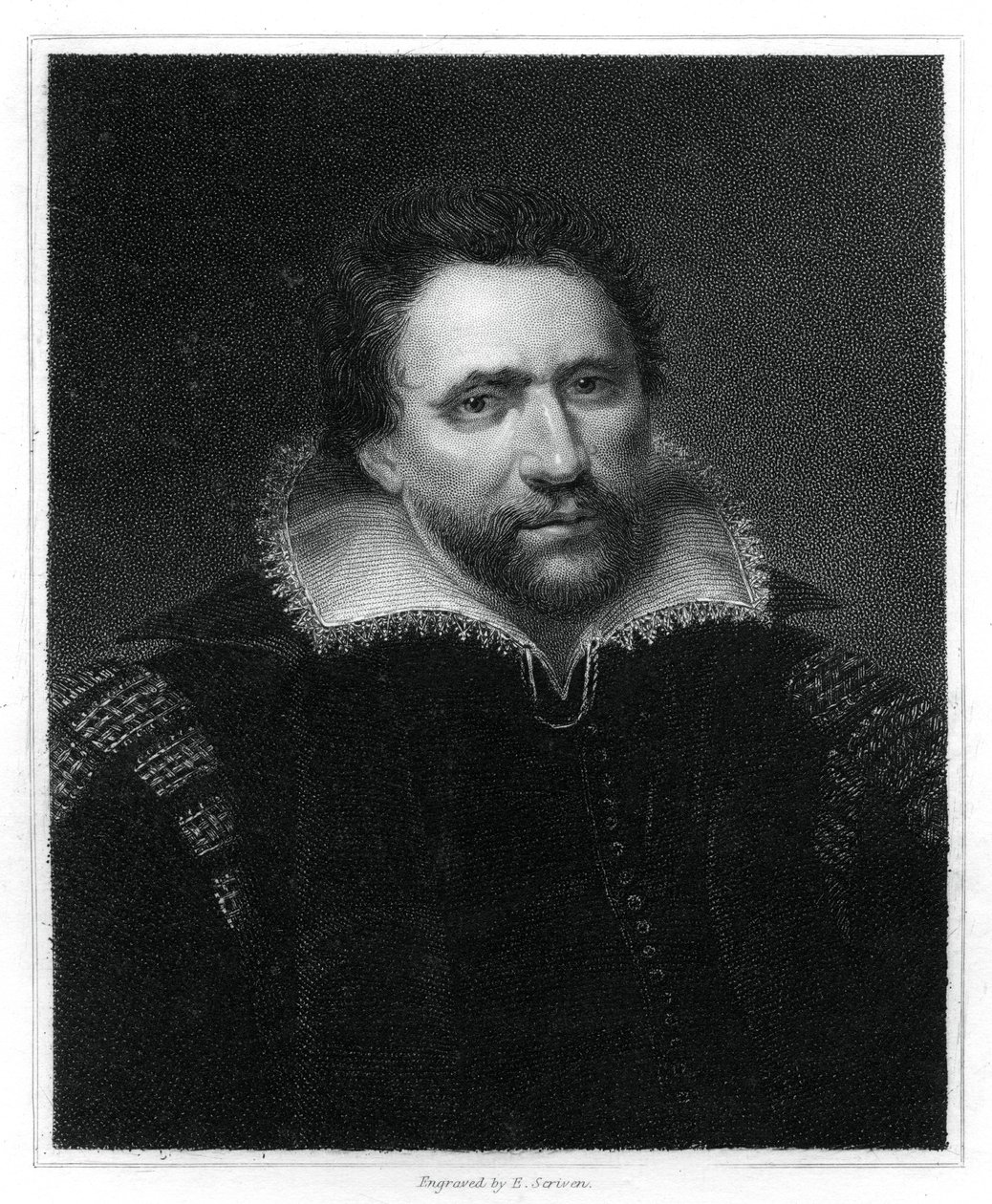 Benjamin Jonson, dramaturgo, poeta y actor del Renacimiento inglés, 1834 de E. Scriven