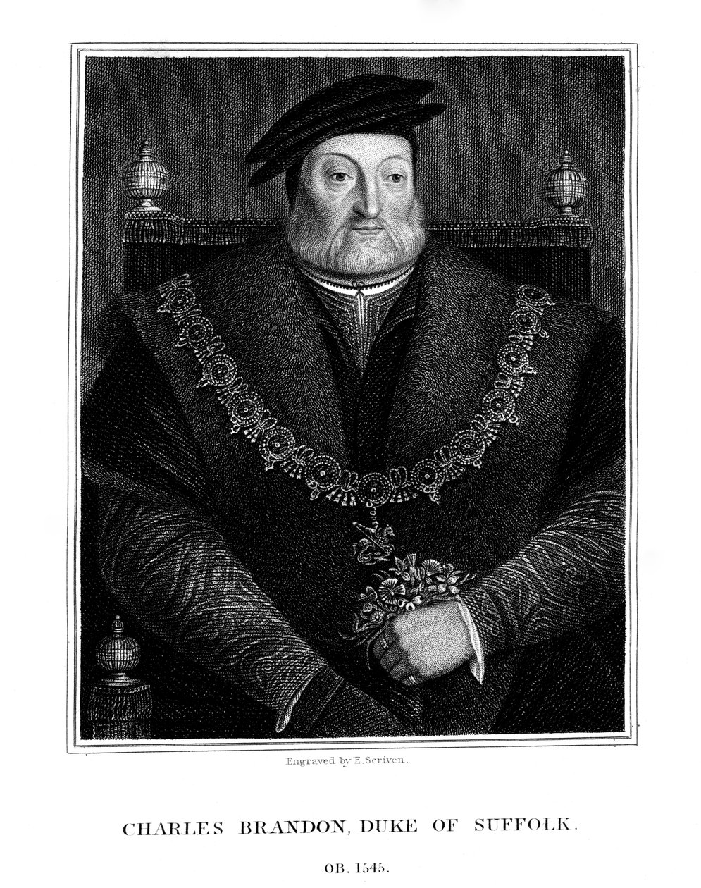 Charles Brandon, primer duque de Suffolk, 1824 de E. Scriven
