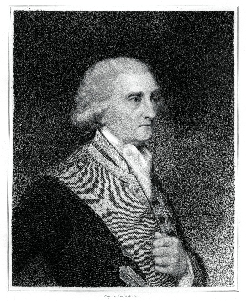 George Brydges Rodney, primer barón Rodney, oficial naval británico, 1833 de E. Scriven