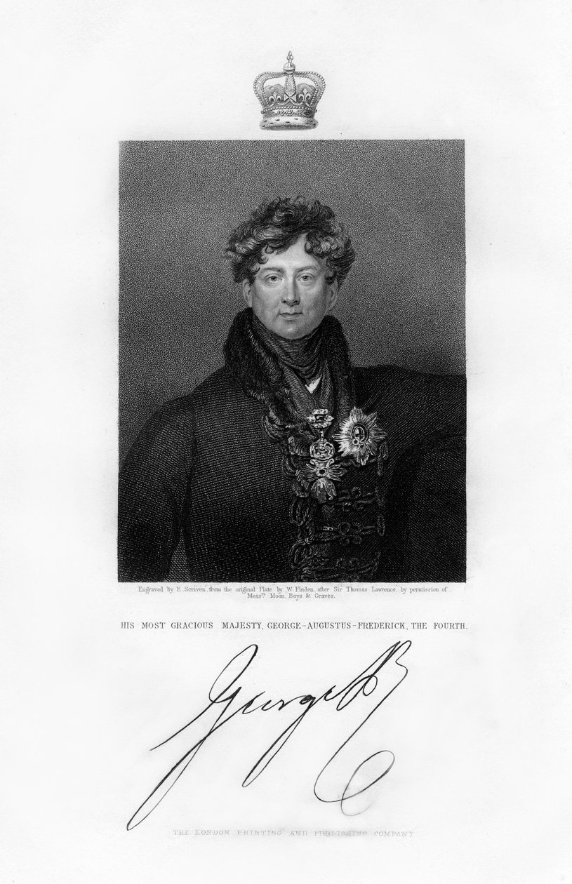 Jorge IV, Rey del Reino Unido y Hannover, siglo XIX de E. Scriven