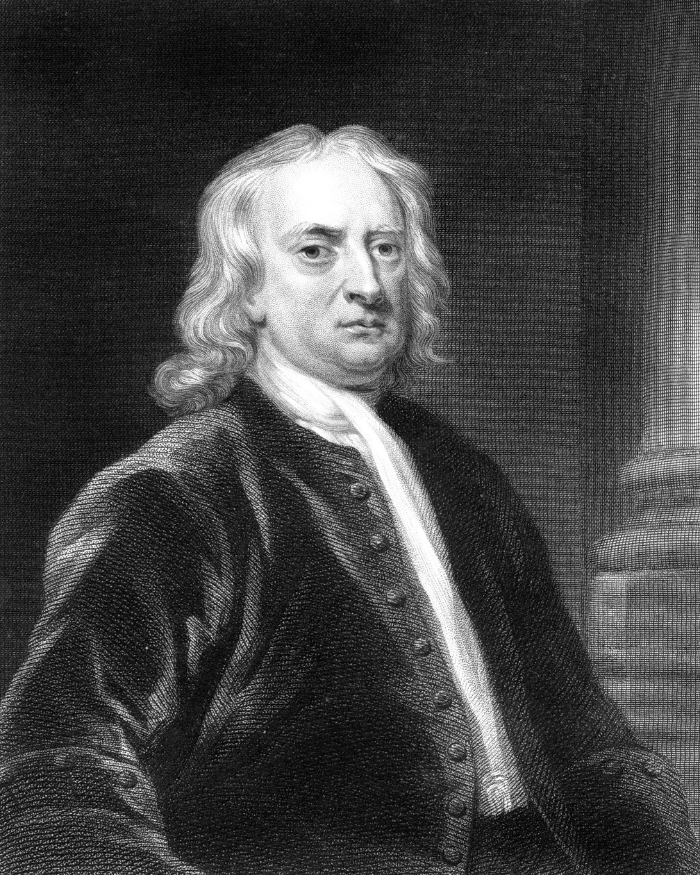 Isaac Newton, matemático, astrónomo y físico inglés de E. Scriven