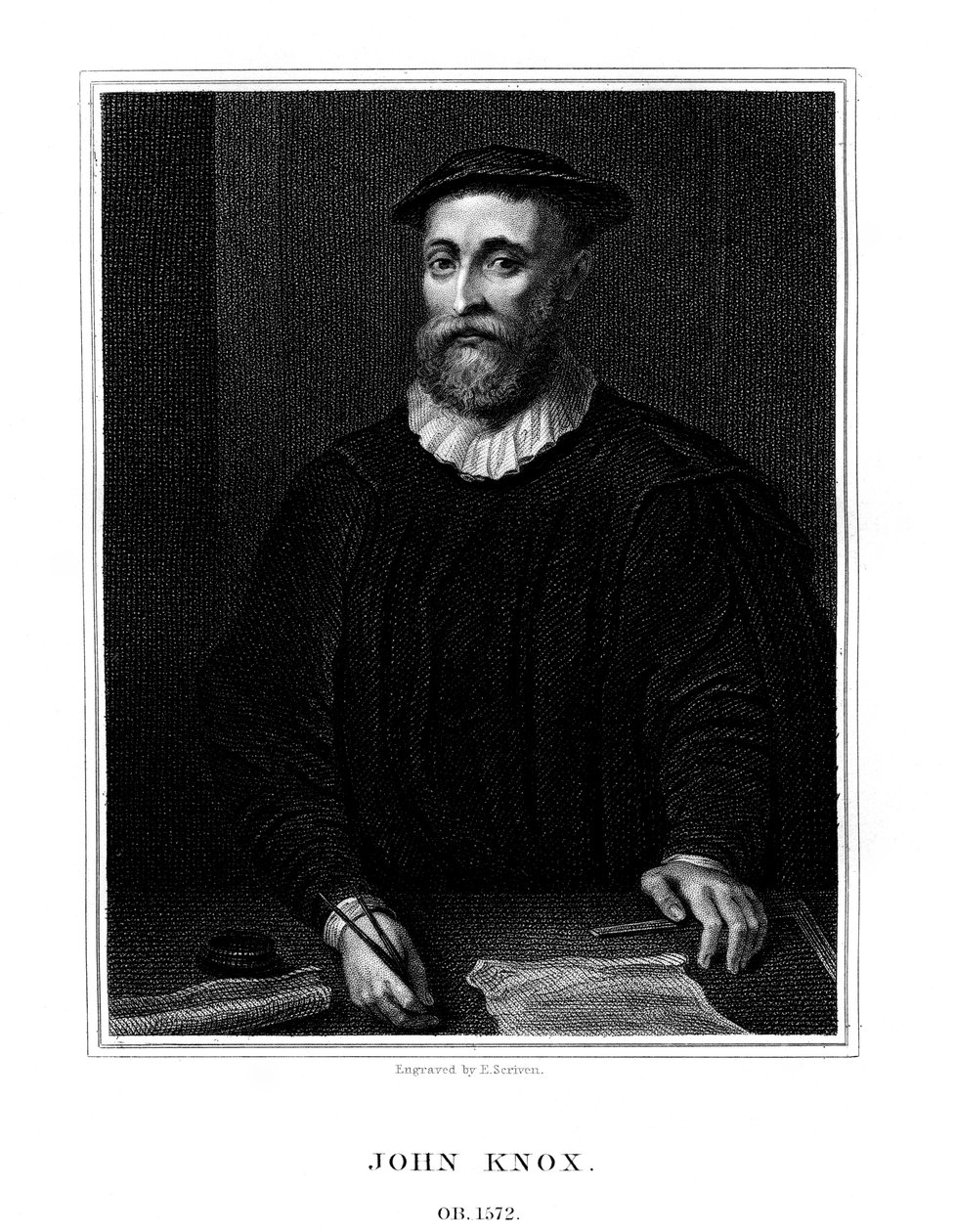 John Knox, reformador religioso escocés, 1825 de E. Scriven