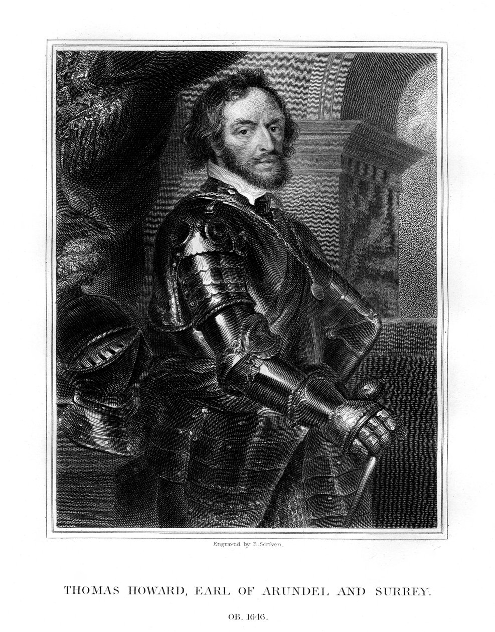 Thomas Howard, Conde de Arundel y Surrey, destacado cortesano inglés, 1823 de E. Scriven