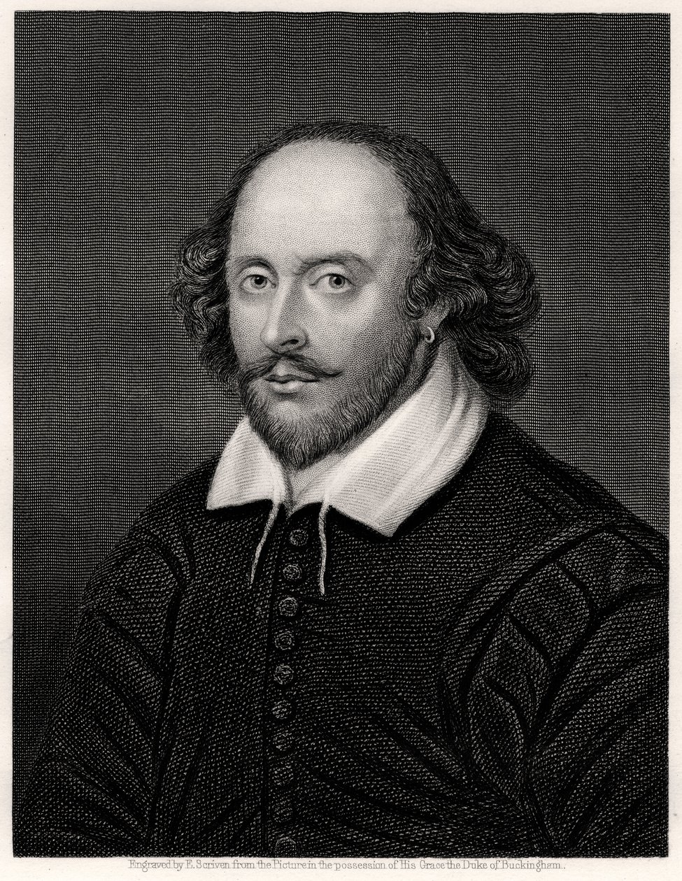 William Shakespeare, dramaturgo inglés, siglo XIX de E. Scriven