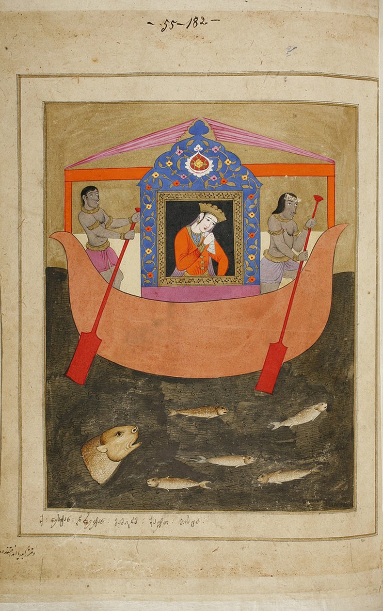 Ilustración del poema épico El Caballero en la Piel de Pantera de Shota Rustaveli, siglo XVIII de E. Ts. Tseretliseuli