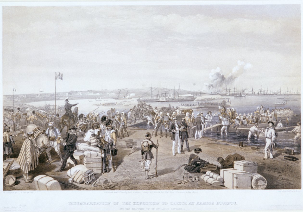 Desembarco de la expedición a Kertch en Kamish Bournou, 1855 de E Walker