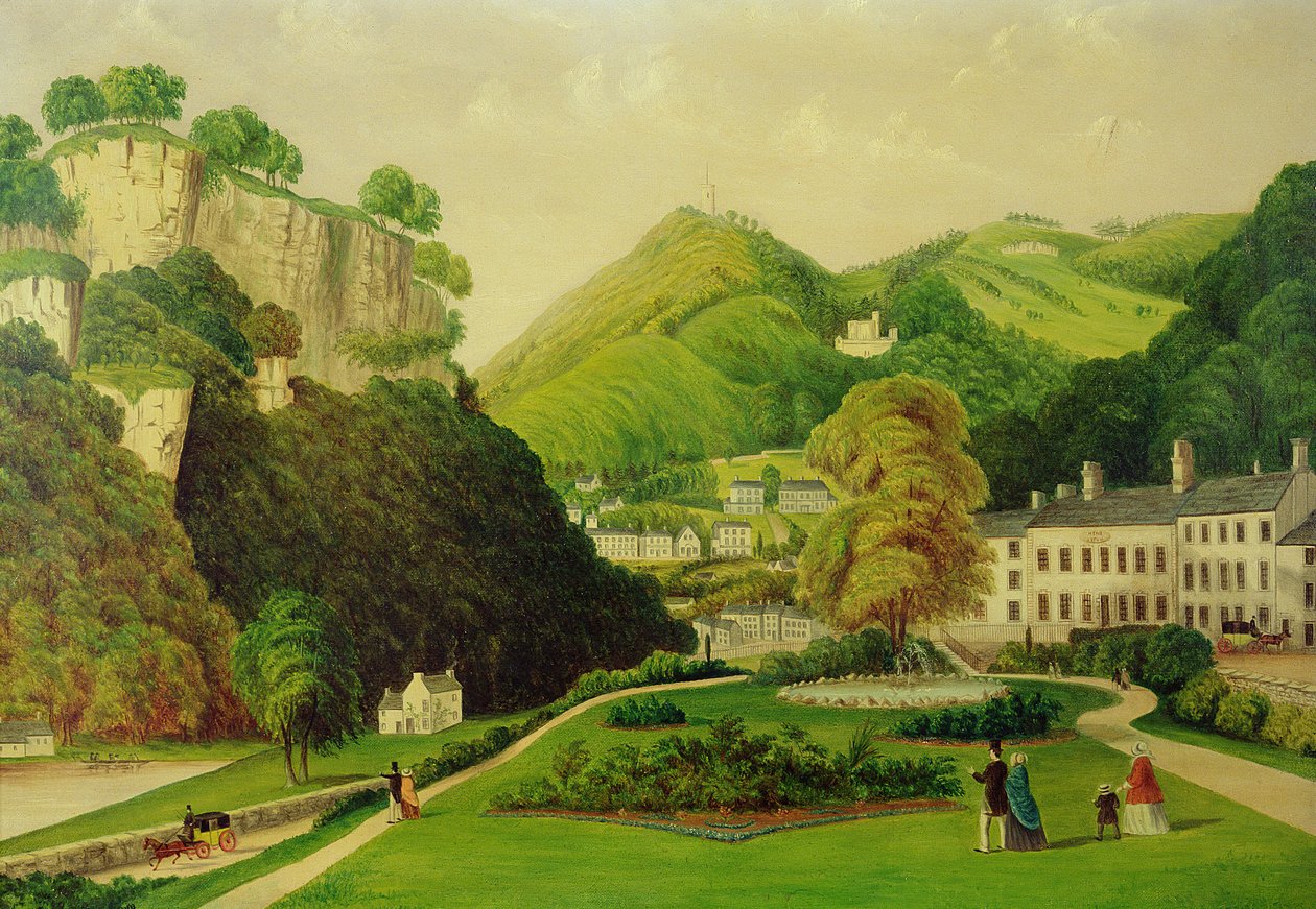 Matlock Bath desde los jardines del Bath Hotel, 1895 de E. Wray