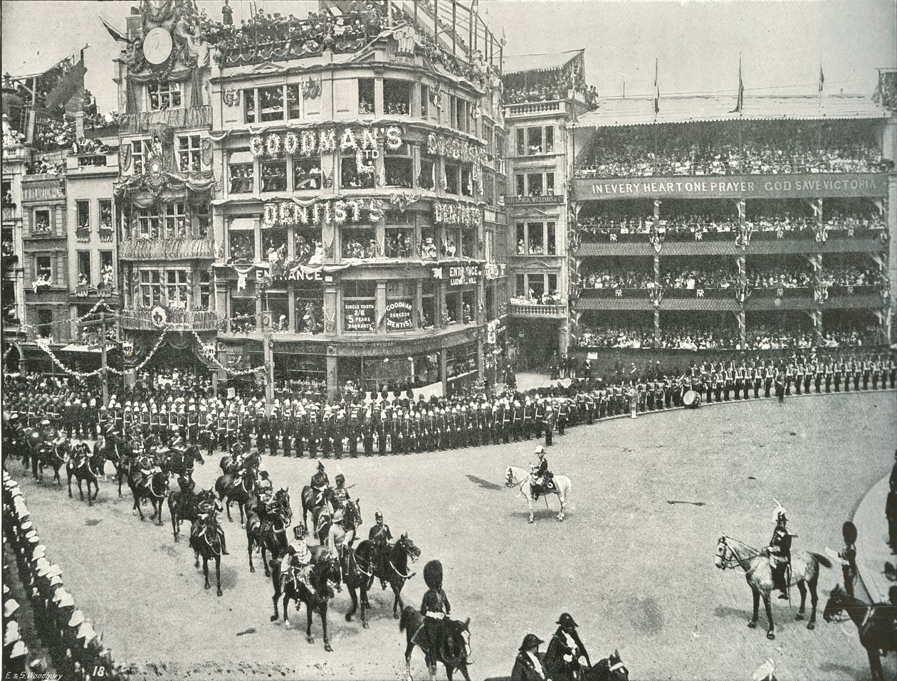 Lord Roberts Supervisando los Arreglos en el Patio de la Iglesia de San Pablo, 1897 de E. and S. Woodbury