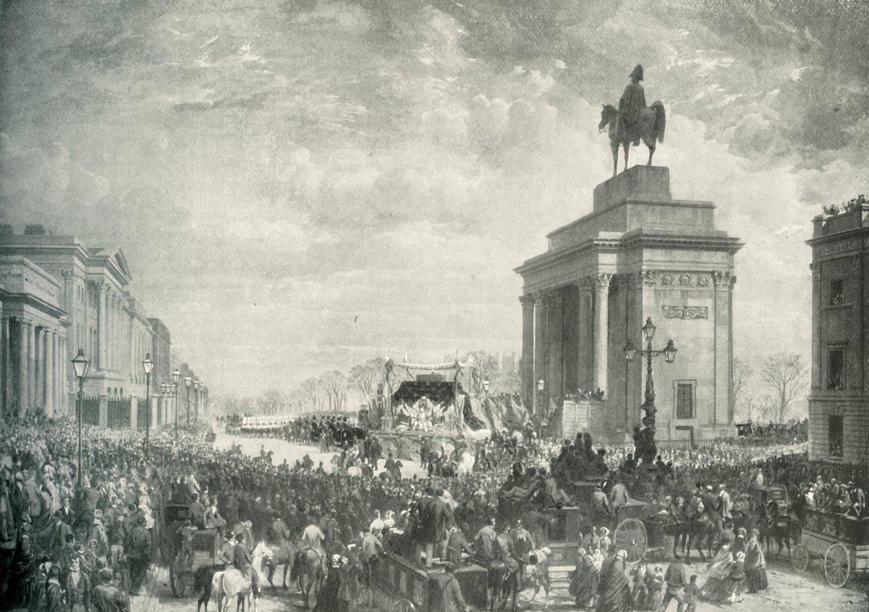 El Funeral del Duque de Wellington pasando por Apsley House, 18 de noviembre de 1852 de E. and S. Woodbury