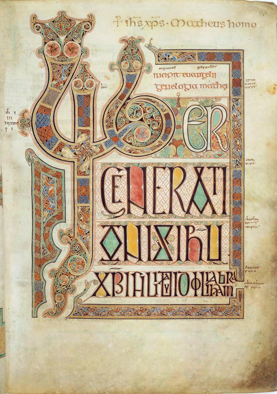 Los Evangelios de Lindisfarne de Eadfrith,