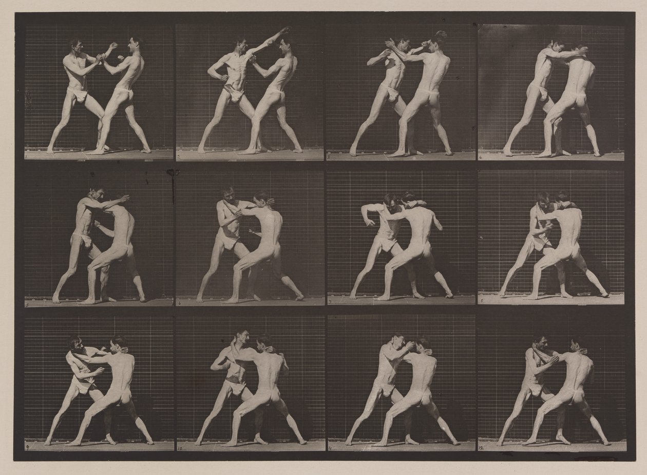 Placa número 340. Boxeo; mano abierta (zapatos), 1887 de Eadweard Muybridge