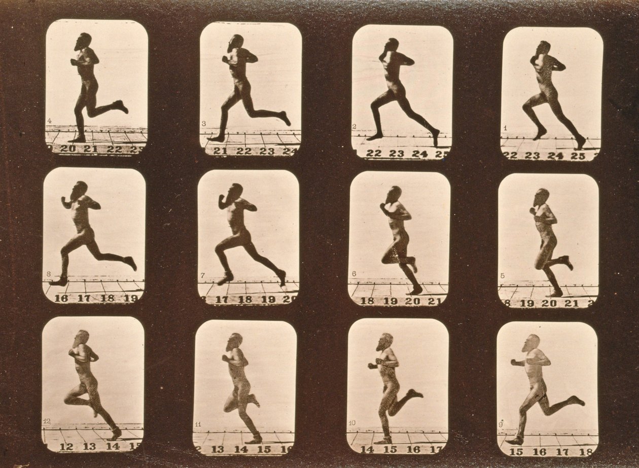 Secuencia de imágenes de atletas. Corriendo, serie 