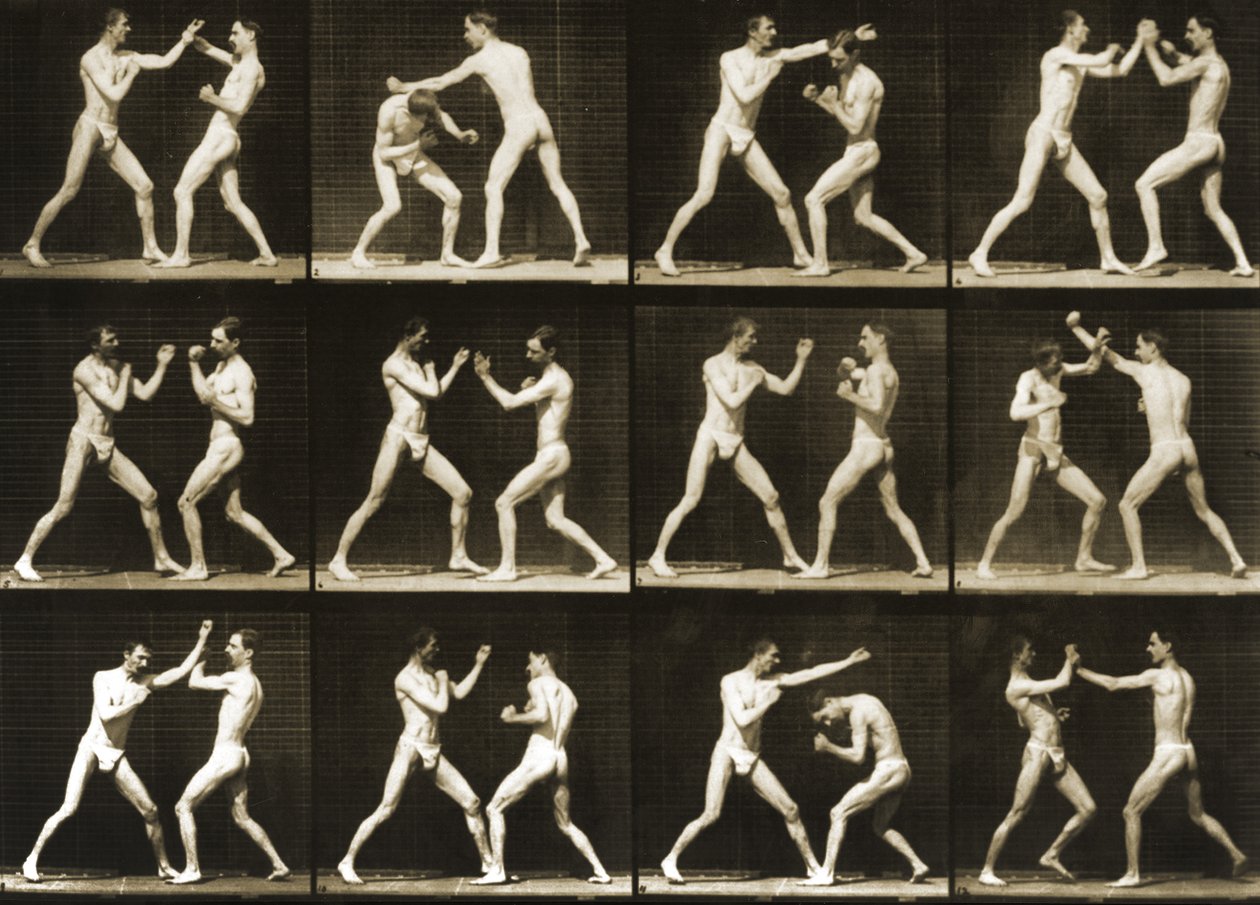 Dos hombres boxeando, de la serie 