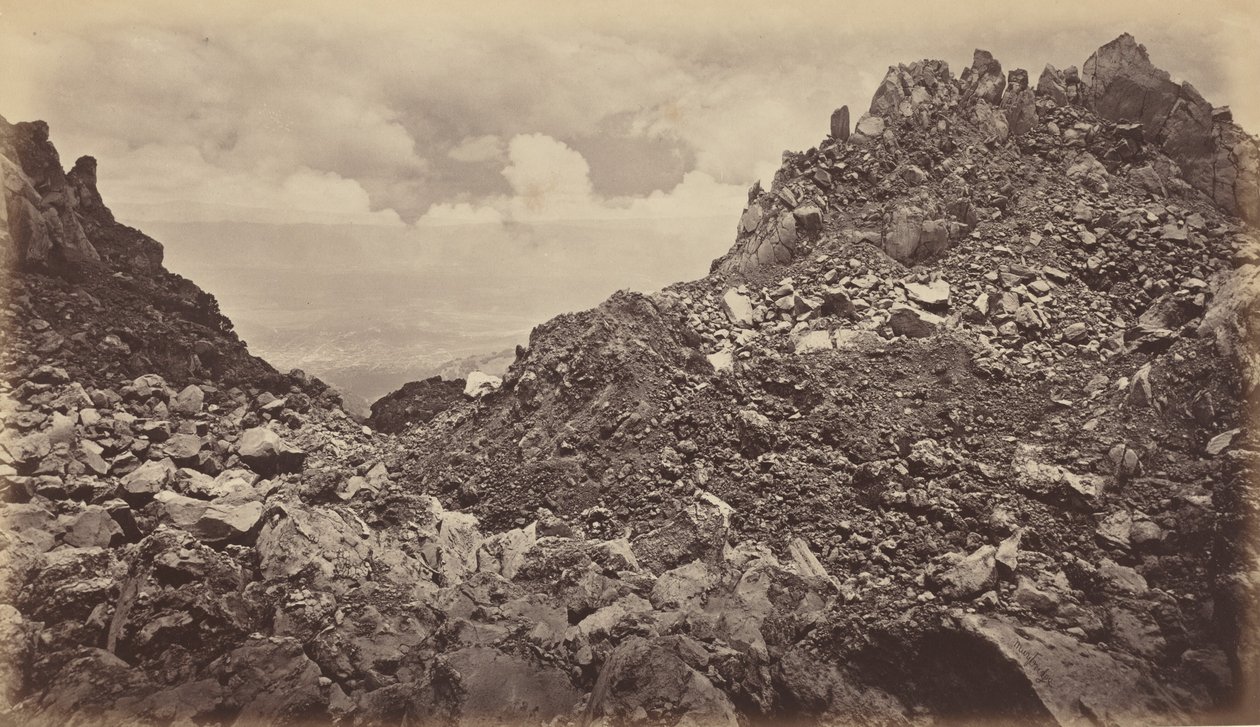Quezaltenango desde el cráter de un volcán de Eadweard Muybridge