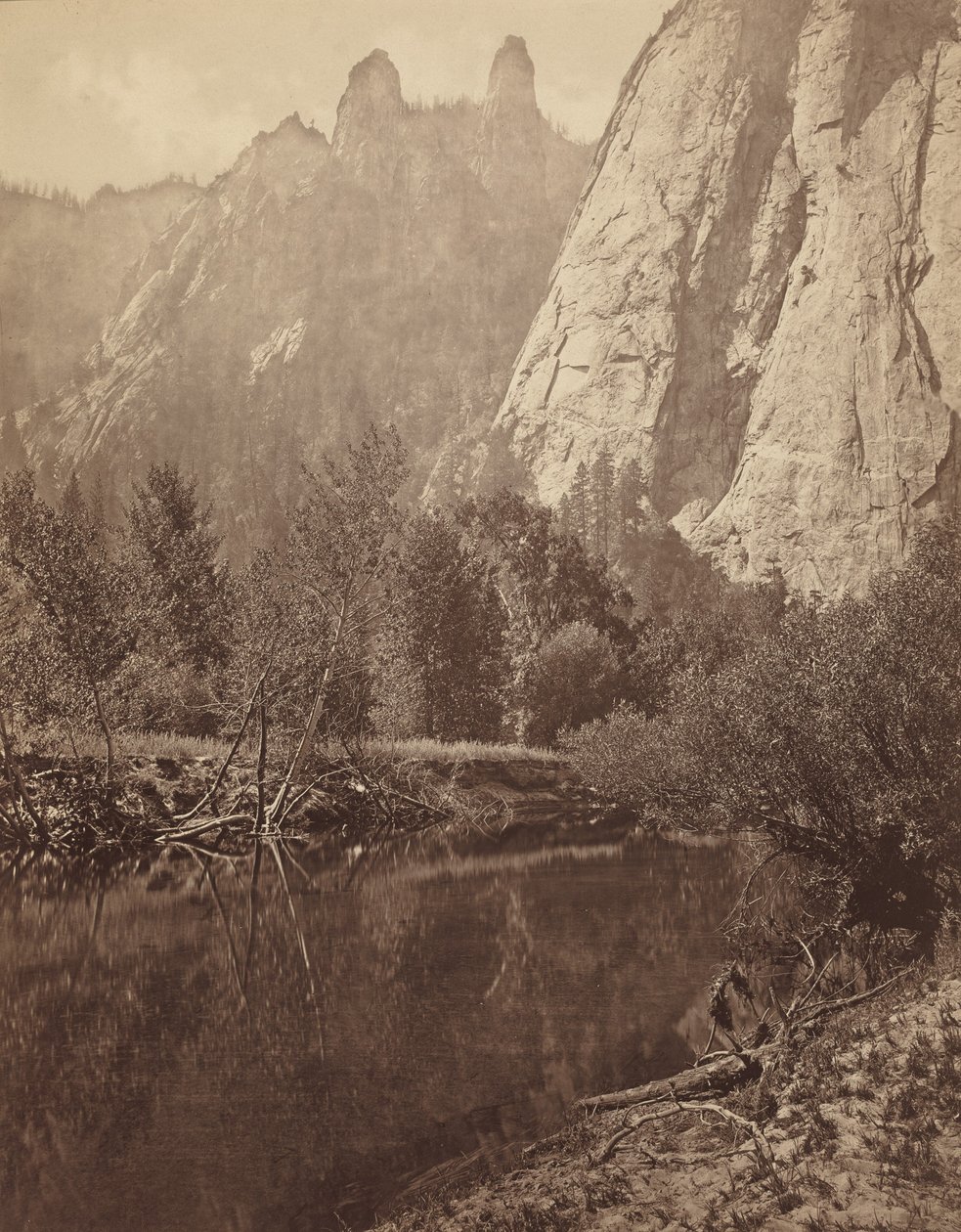 Agujas de la catedral, valle de Yosemite de Eadweard Muybridge