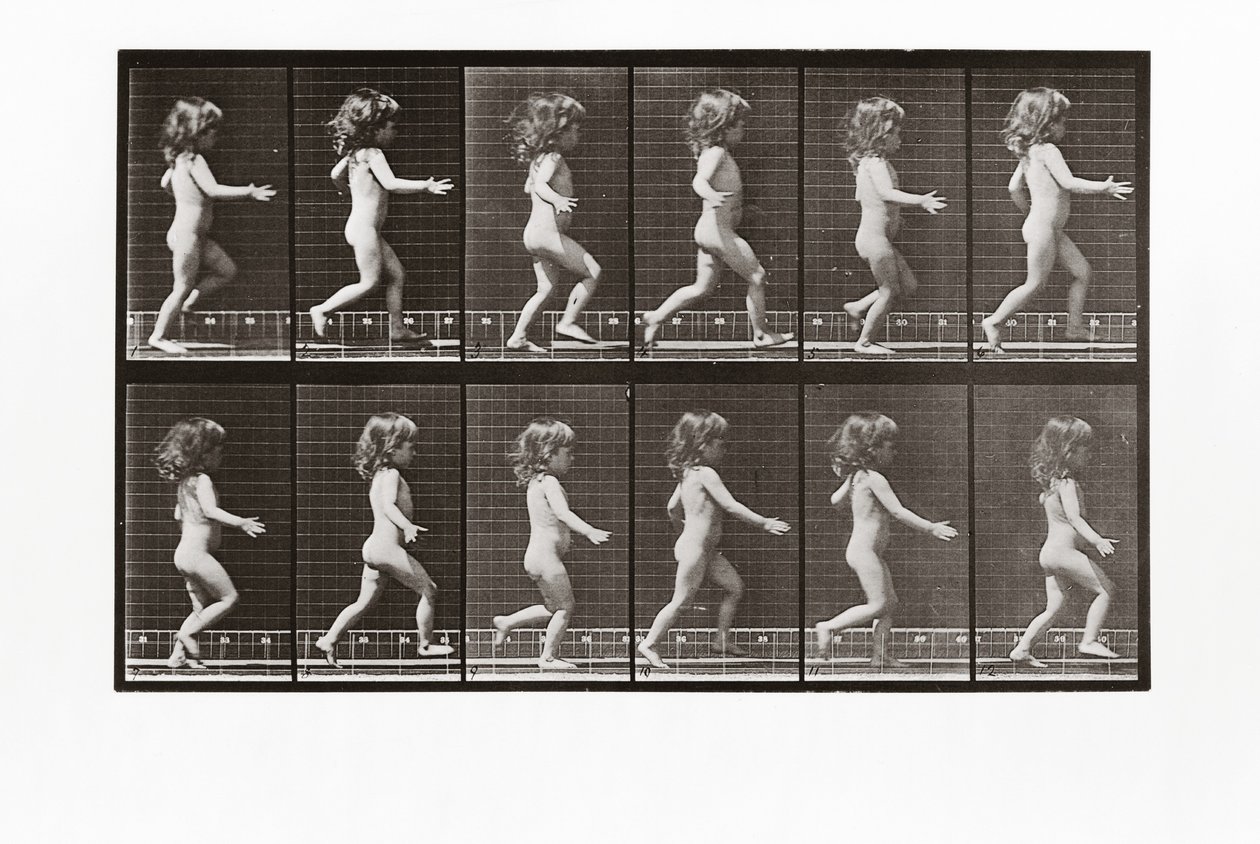 Niño corriendo, Placa 469 de Animal Locomotion de Eadweard Muybridge