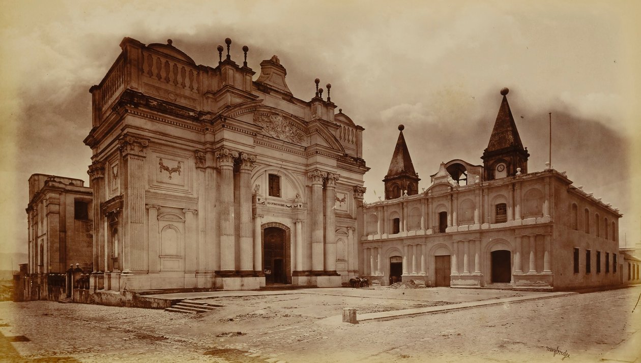 Iglesia de San Francisco y Oficina de Correos, Guatemala de Eadweard Muybridge