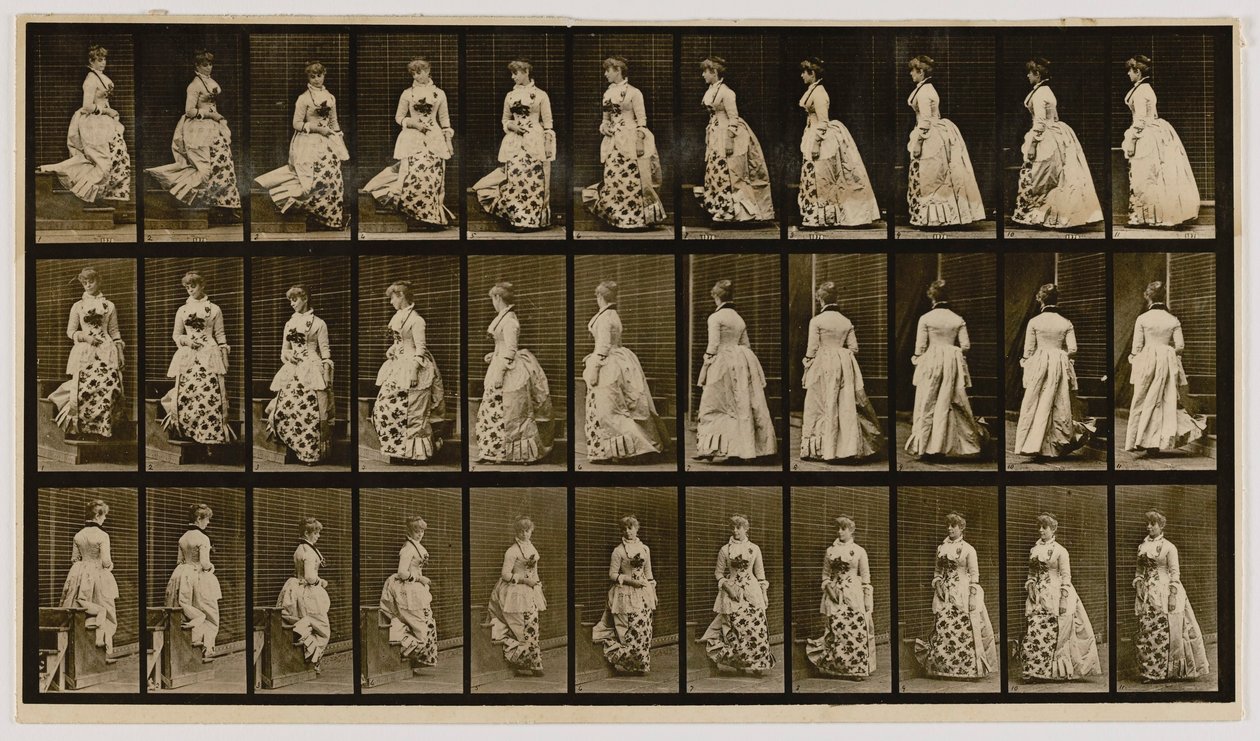 Bajar escaleras y girar, del libro Locomoción animal de Eadweard Muybridge