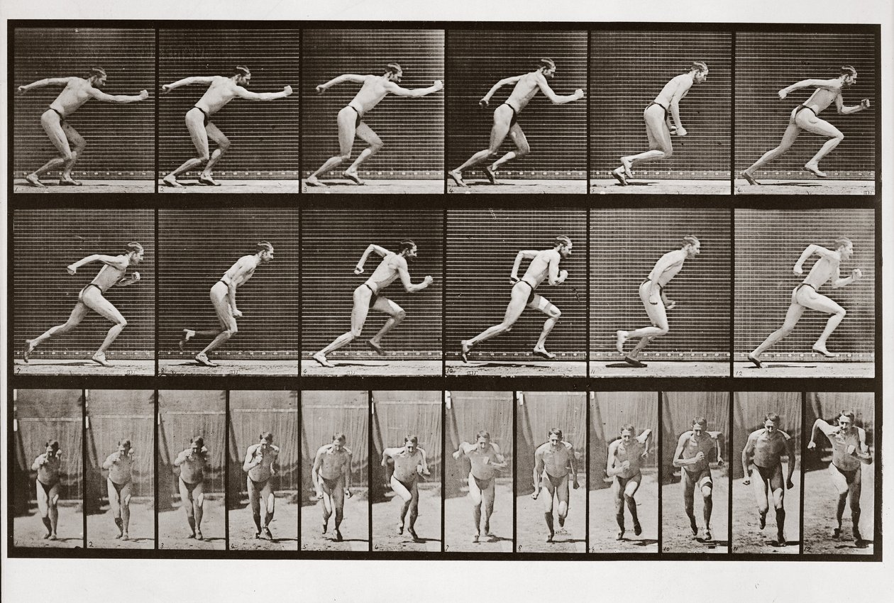 Hombre corriendo, Placa 59 de Animal Locomotion de Eadweard Muybridge