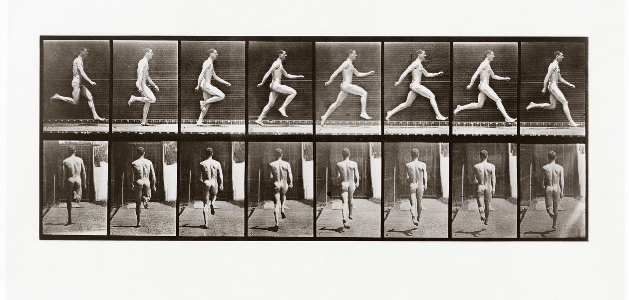 Hombre corriendo, Placa 65 de Animal Locomotion de Eadweard Muybridge