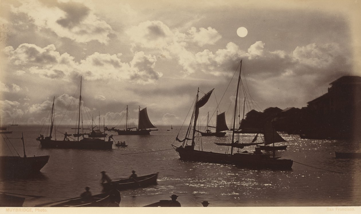 Efecto luz de luna-Bahía de Panamá,1877 (foto) de Eadweard Muybridge