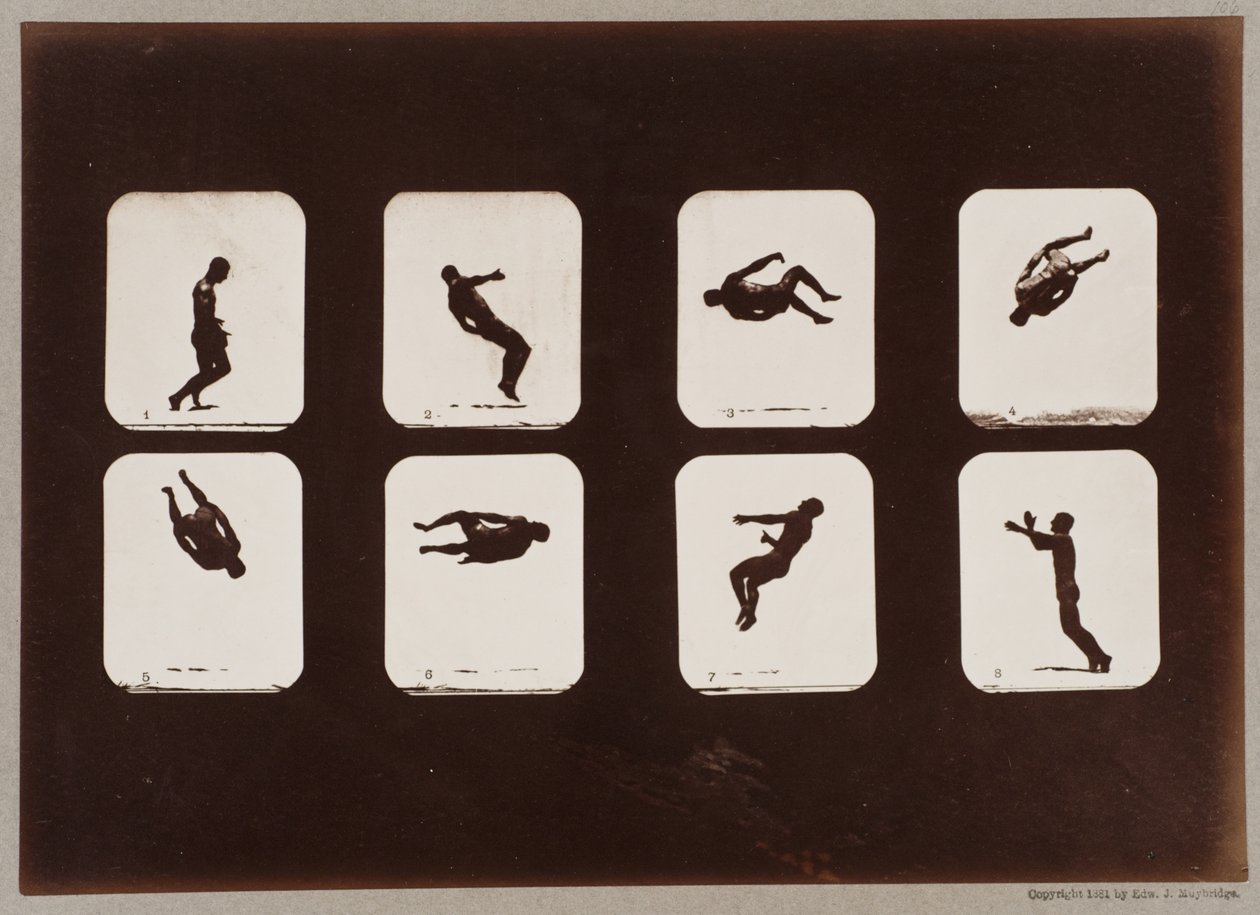 Placa 106. Atletas, Voltereta de Eadweard Muybridge