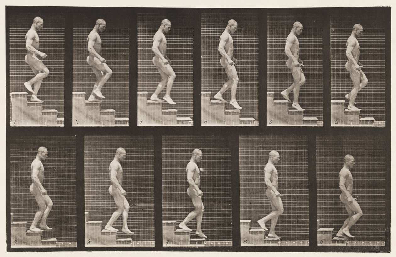 Placa 126. Bajando escaleras de Eadweard Muybridge