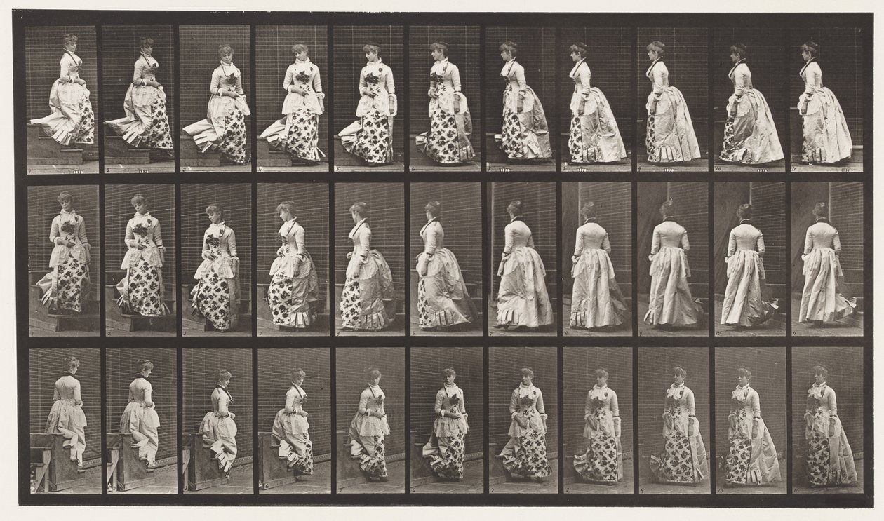 Placa 139. Bajando escaleras girando de Eadweard Muybridge