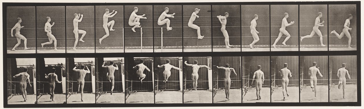 Placa 154. Saltando; corriendo recto, salto alto de Eadweard Muybridge