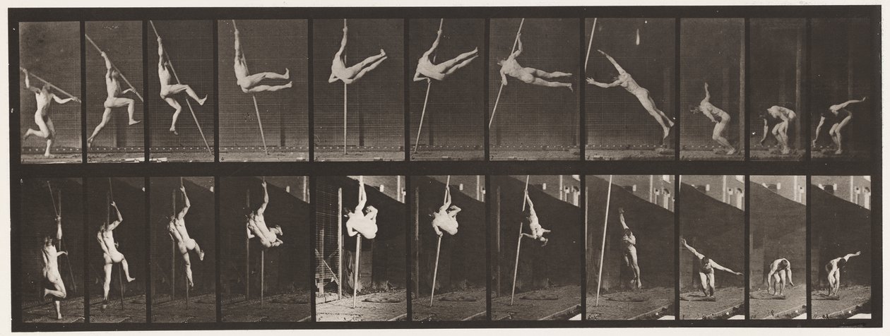 Placa 164. Saltando; salto con pértiga, 1872-1885 de Eadweard Muybridge