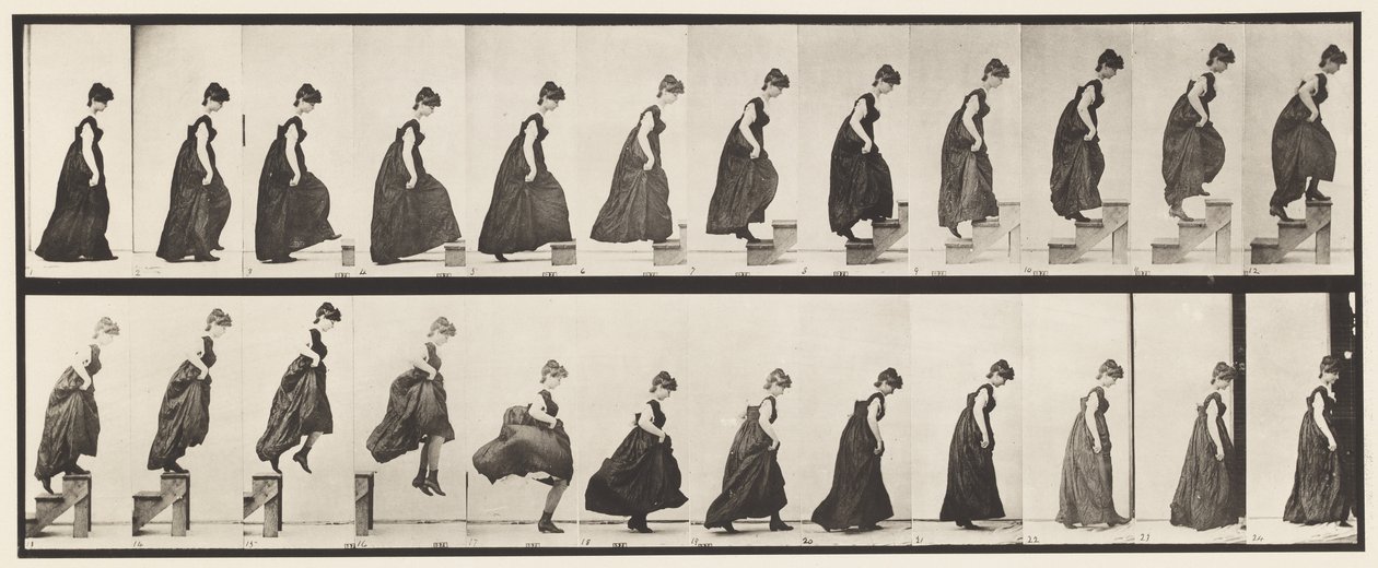 Placa 173. Subiendo escalones y saltando, 1885 de Eadweard Muybridge