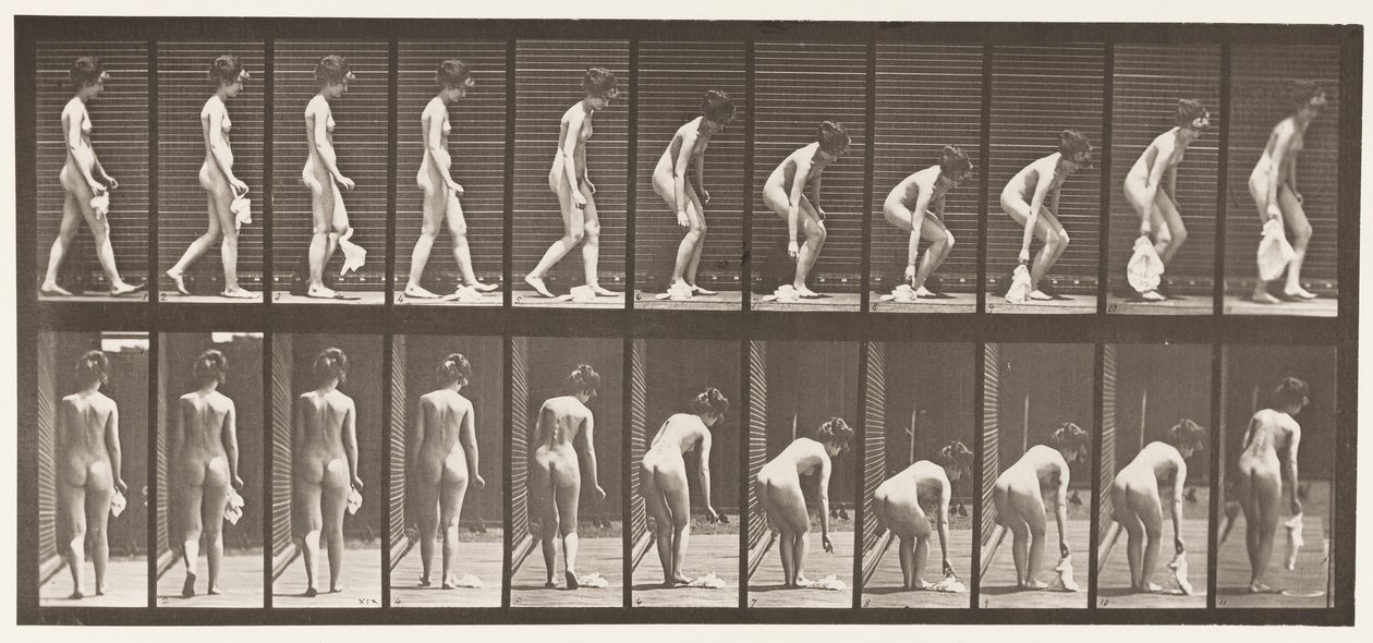 Placa 202. Dejando Caer y Levantando un Pañuelo de Eadweard Muybridge